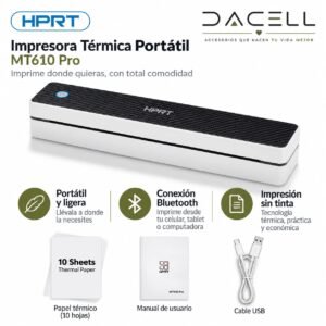 Impresora Térmica Portátil A4 HPRT MT610 Pro